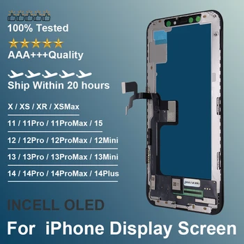 Per iPhone 11 12 13 Pro Max 13 Mini 14 Plus AAA+++ OLED Display Digitizer Componente Incell per iPhone XS Max XR X LCD OLED