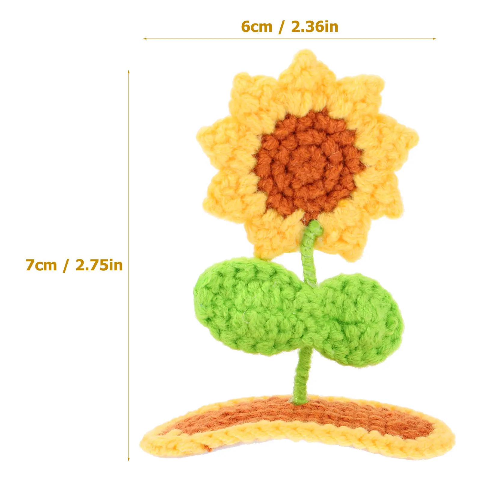 여아용 3D 해바라기 헤어핀 니트 크로셰 꽃 머리핀 울 아이언 귀여운 꽃무늬 헤어 액세서리 귀여운 바레트 데일리용