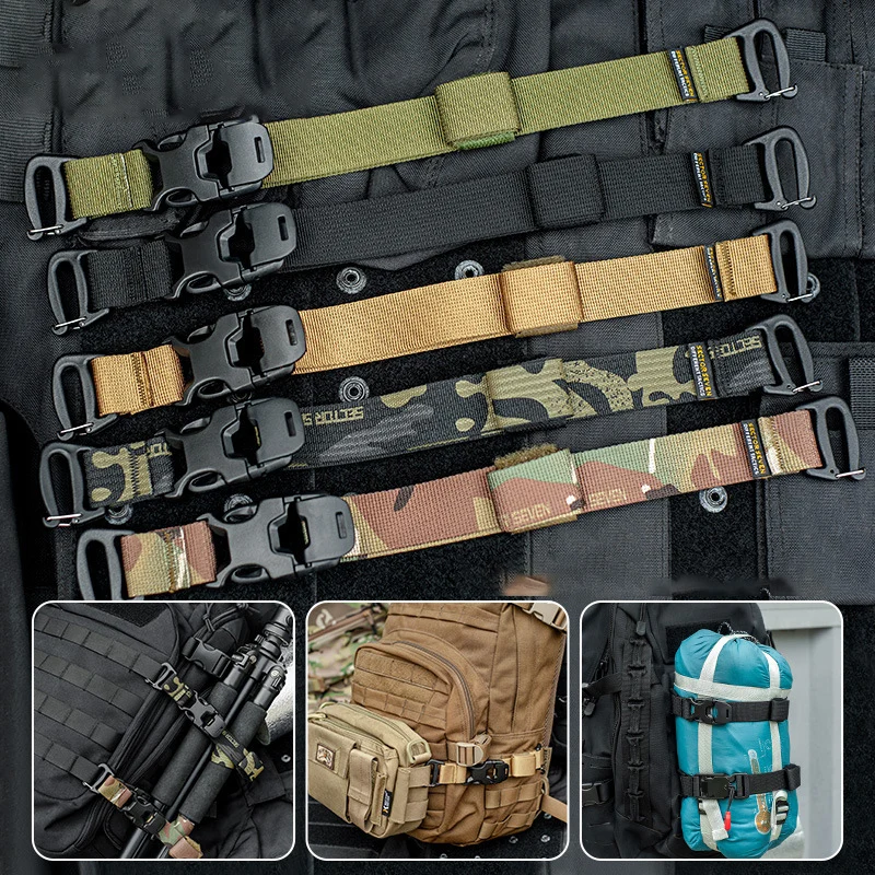 MOLLE-Gurte mit Schnallenclips, Kompressionsgurte für Taktische Ausrüstung, Outdoor-Rucksack-Zubehör, Gepäckgurte, Werkzeuggurte