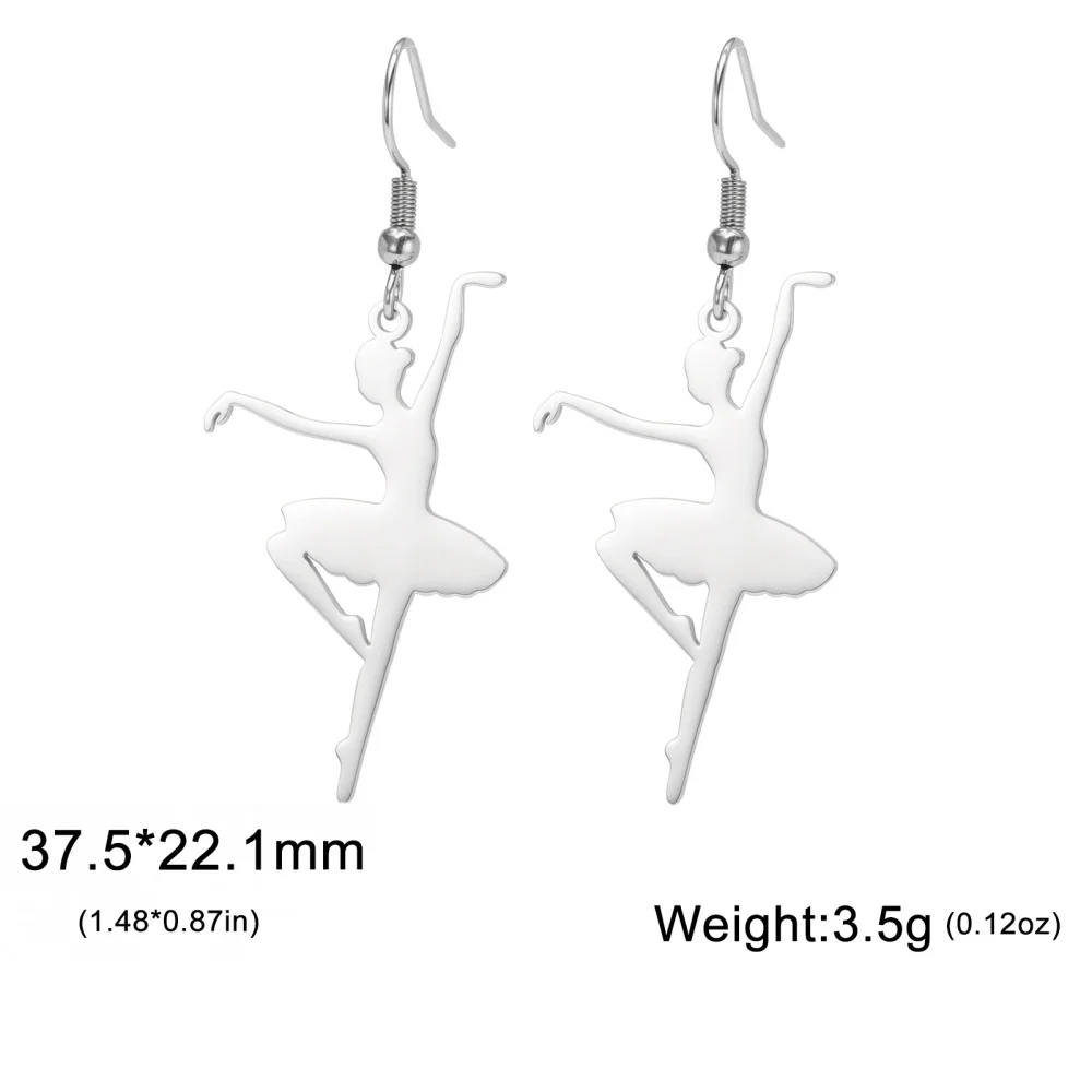 Edelstahl Ballett Tropfen Ohrringe Elegante Ballerina Tänzerin Anhänger Ohrringe für Frauen Ästhetische Mädchen Schmuck Geburtstag Geschenke – Detail 31