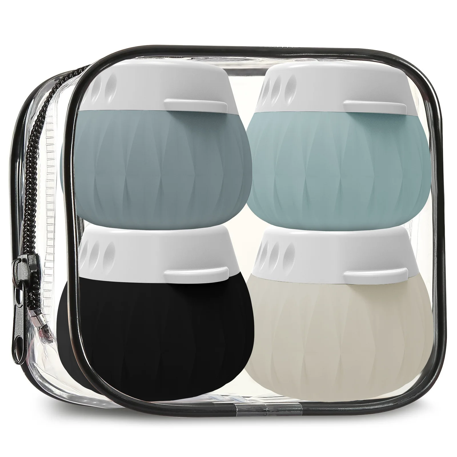 Silicone Travel Toiletry Containers Set - Leak-Proof, Reusable, 40ml Jars