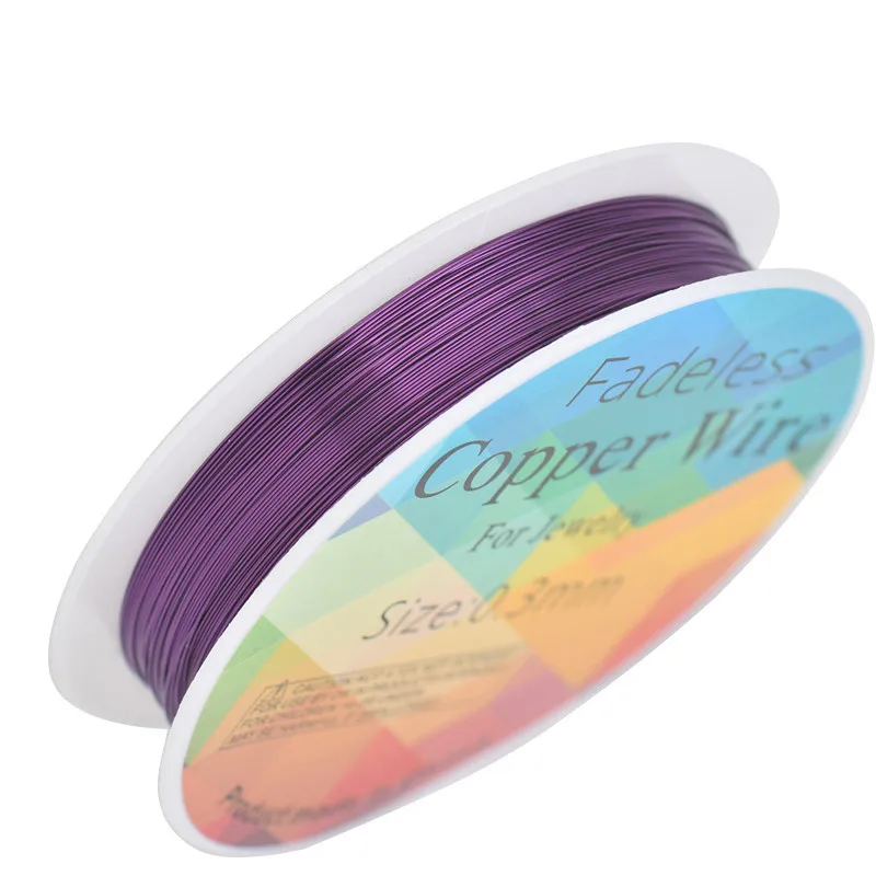 Colorfast Copper Wire For Bracelet Necklace Jewelry DIY Accessories 0.2/0.25/0.3/0.5/0.6/0.7/1.0mm Craft Beading Wire HK018 