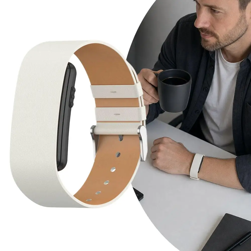 Premium Leather Wristband for Smart Bands - Soft, Comfortable, Adjustable Replacement Strap