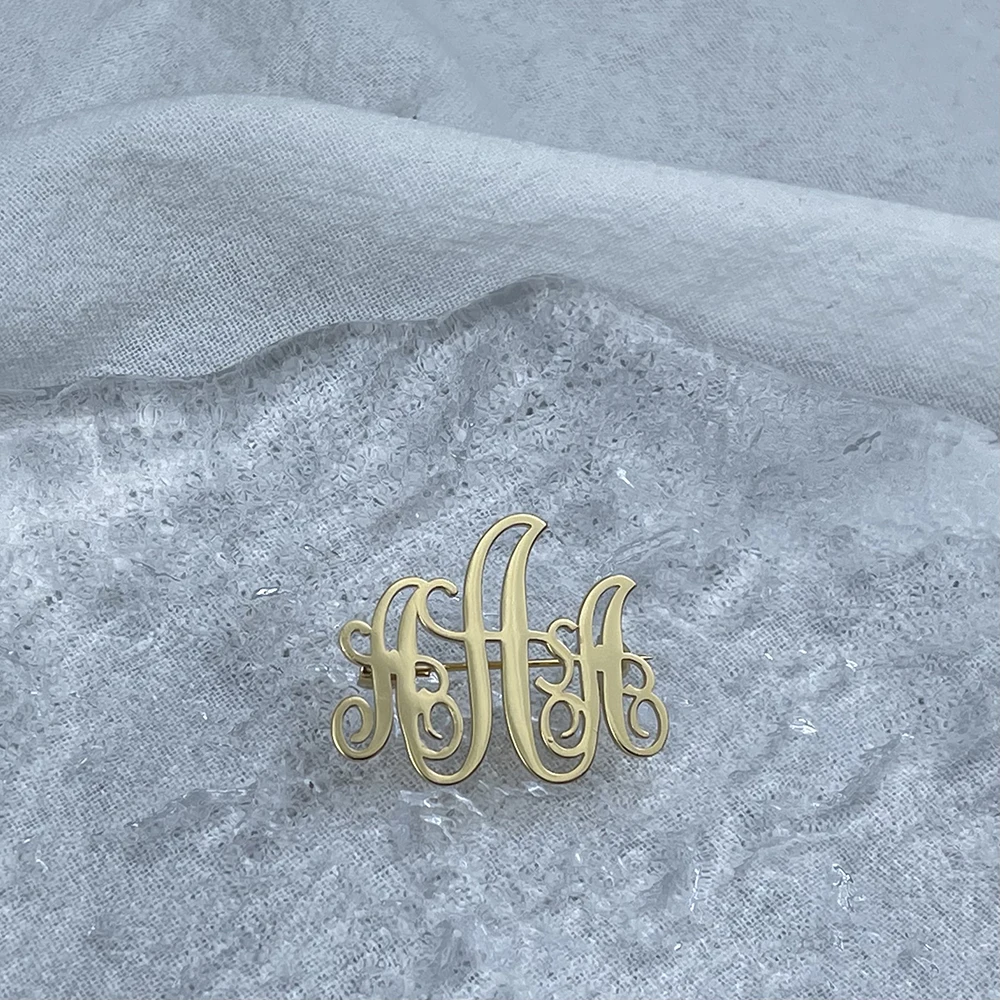 Personalized Ancient Letter Brooches for Women Mens Suit Clothes Brooch