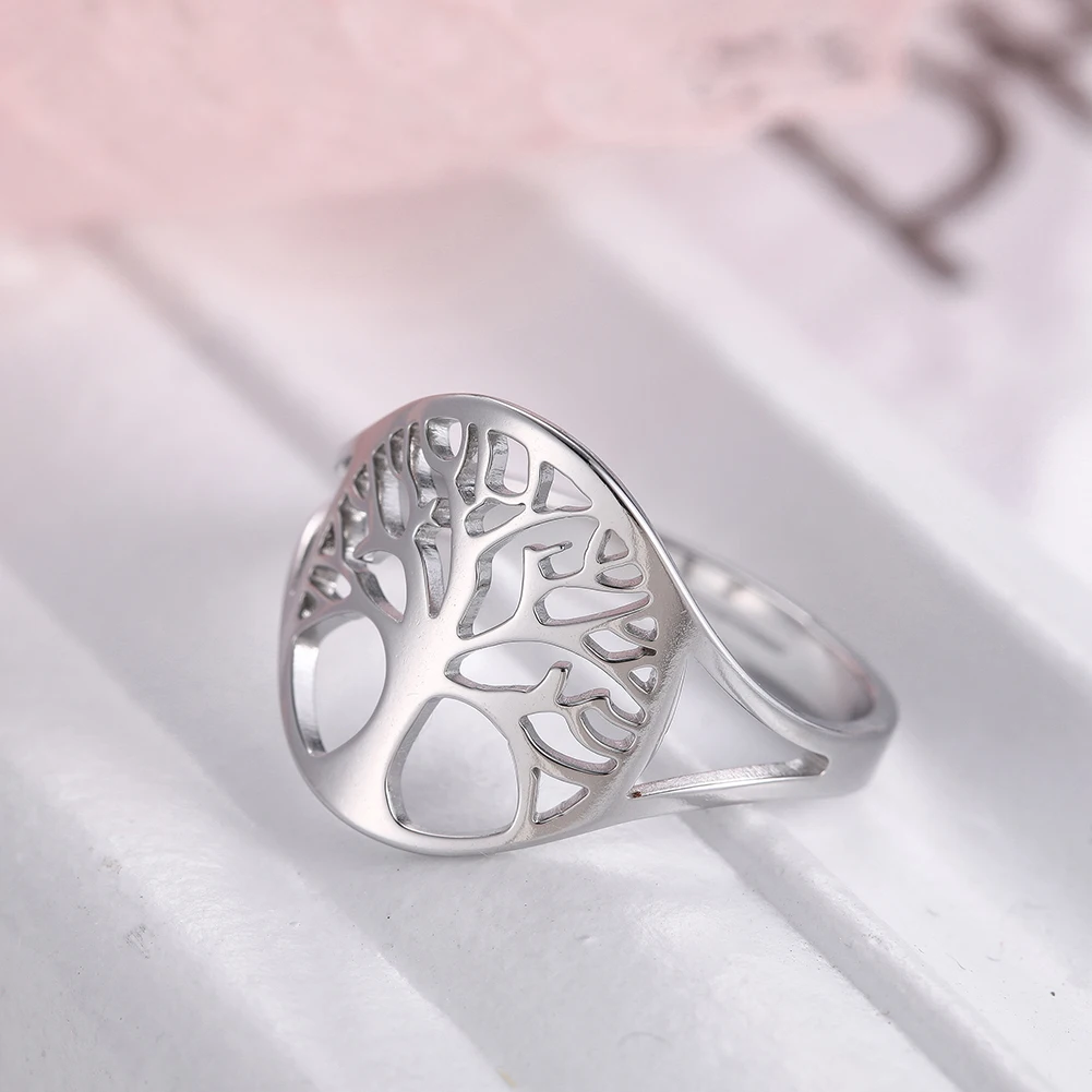 Viking Tree of Life Ring for Women Stainless Steel Fashion Couple Finger Rings Eternal Amulet Jewelry Gift couples rings stainless steel ring finger ring