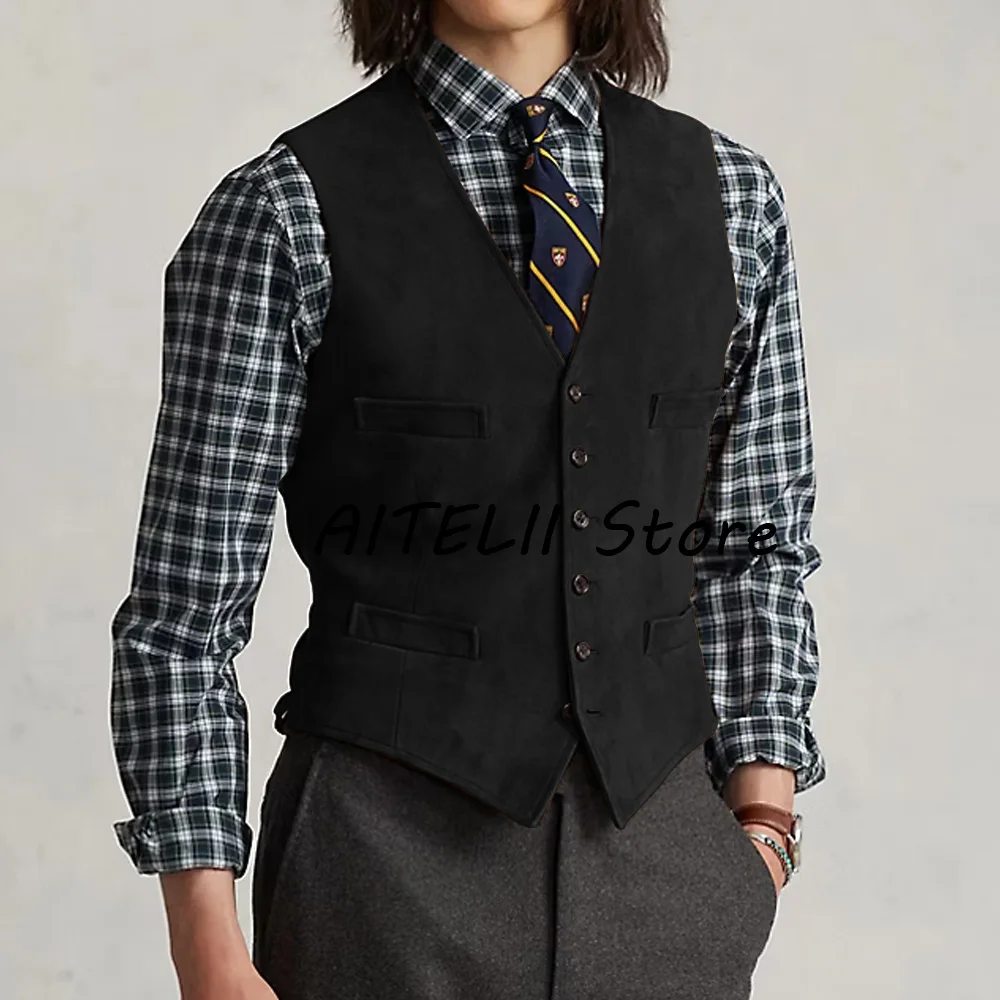 Mens gilets זמש אפוד אלגנטי של גברים westeggilets בגדי גברים חליפות בגדים גברים בגדי גברים ג 'ילט ללא שרוולים גברים רשמיים