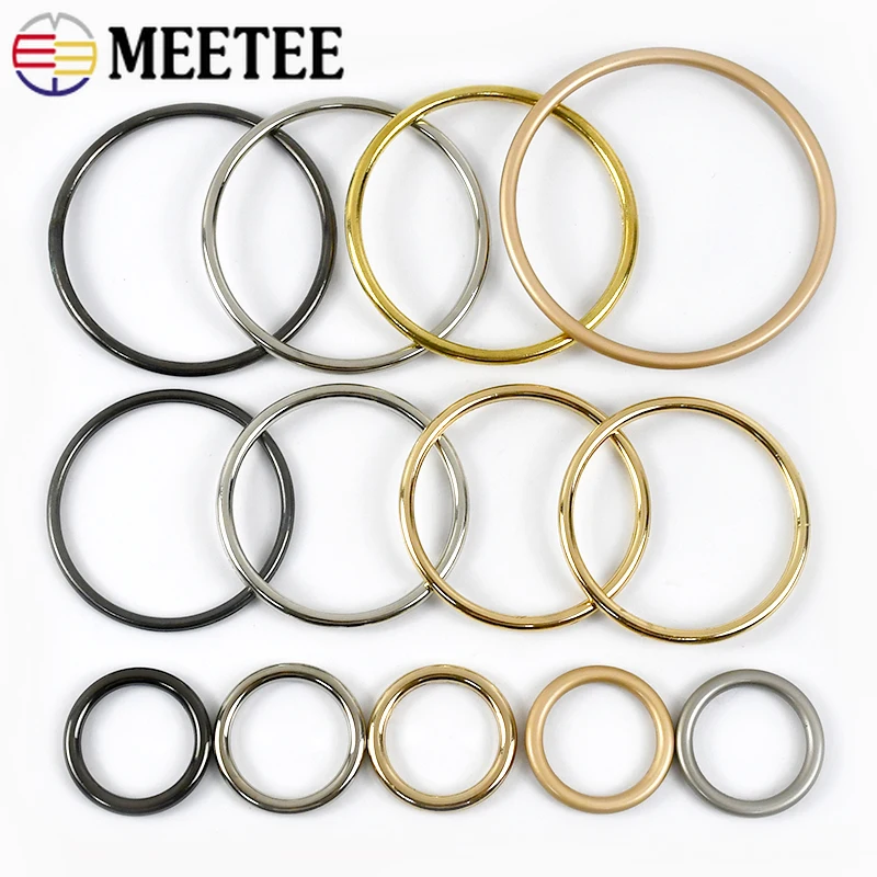 10Pcs 10-70mm Metal O Rings Buckles Circle Connection Hook DIY Bag Strap Ring Buckle Belt Dog Collar Decoration Accessories