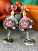 Vintage Glass Rose Flower Perfume Bottle with Butterfly Charm Decorative Fancy Crystal Perfume Decanter 8ml Empty Refillable 1