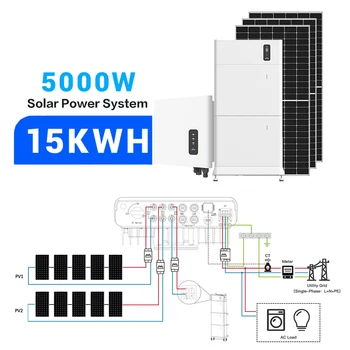 Renewable Energy Products Home Solar System Solar Panels 5kWh 10 kWh 15kWh Storage Full Set