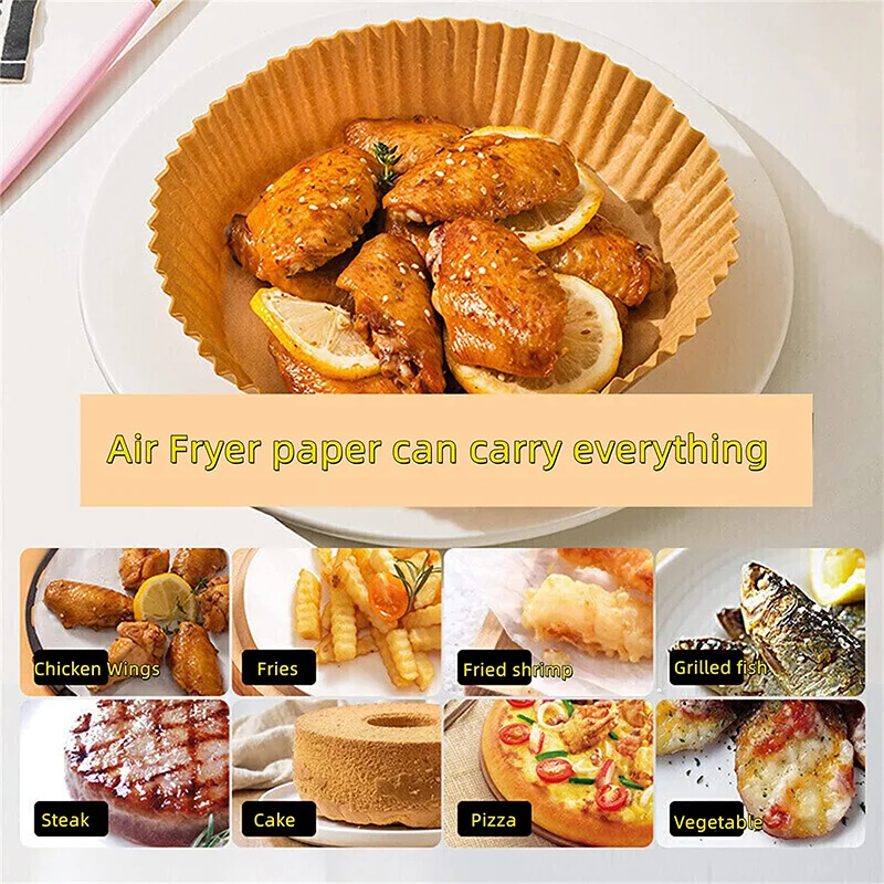 Air Fryer Paper Disposable Air Fryer Liners Air Fryer Accessories Air Fryer Liners Oven Liner 100Pc Air Fryer Special Paper Air Fryer Disposable Paper Liner Non Stick Oven Mat Kitchen Pan Pad