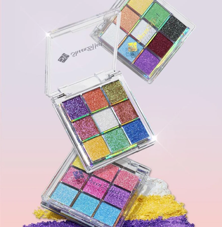 Sheeneffect 9 color eyeshadow plate chameleon delicate and shimmer eyeshadow makeup cosmetics