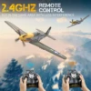 New Volantex 500mm P51 Mustang RC Plane 2.4G 4CH RC Fighter One Key Aerobatic RTF Aircraft Glider With Brushless Motor 1