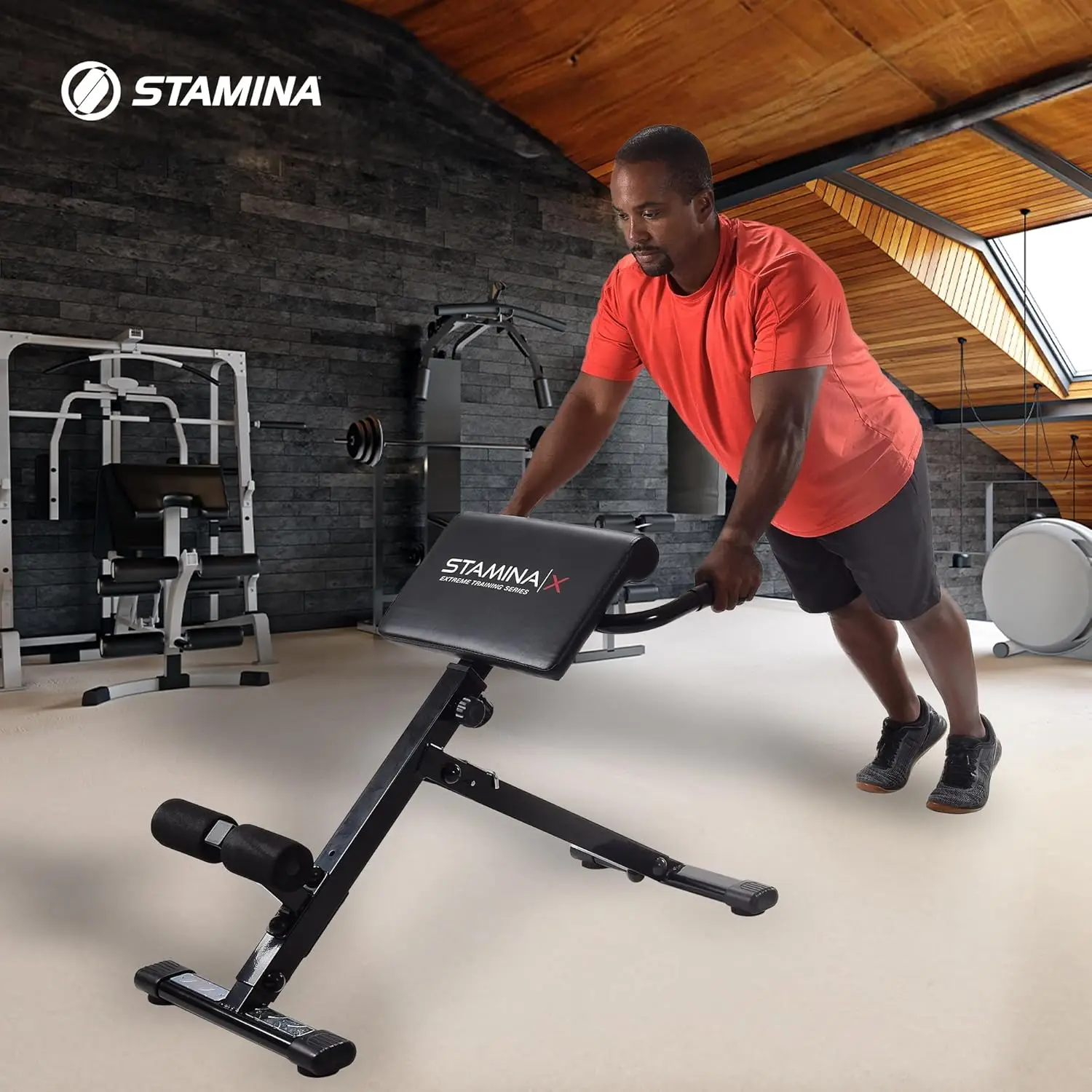 Adjustable Ab, Back, and Core Strength Exercise, Sit-Up Fitness Hyperextension Weight Bench for At-Home Workouts