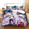 Anime Re Zero Bedding Emilia Rem Set Duvet Cover Bedroom Comforter Covers Single Twin King ​Size Quilt Cover Home Textile 2/3PCS 3