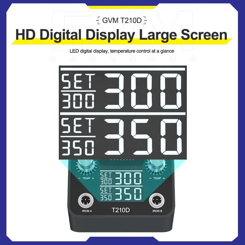 GVM T210D 납땜 스테이션, T210 핸들 포함, 전문 휴대폰 수리, 휴대폰 PCB IC SMD 수리 납땜 도구