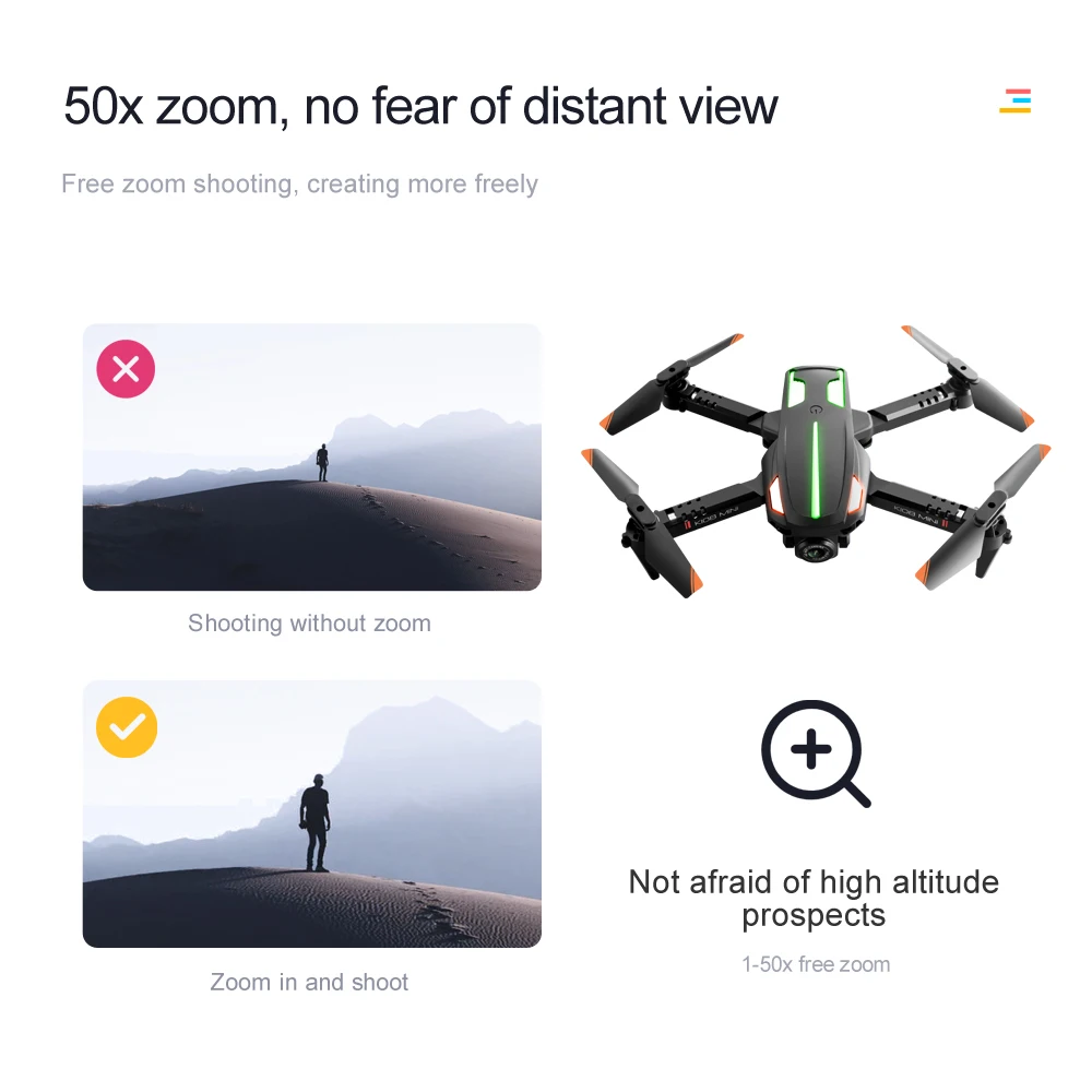 K108 Drone, 5ox zoom, no fear of distant view free zoom shooting 