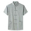 Plus Size 7XL 8XL 9XL 10XL 12XL Men's Short Sleeve Shirt Chinese Style Tang Suit Loose Casual Traditional Kung Fu Uniform Male 2