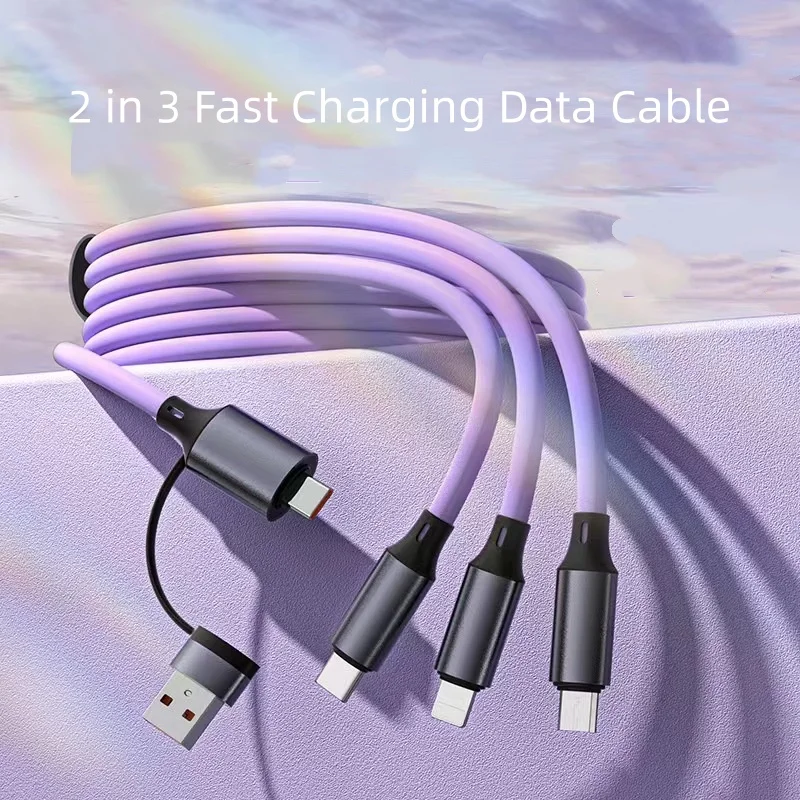 Dual-Purpose Rapid Charging Cable for Smartphones and Tablets, 1.2m Multi-Port USB Charger Cord
