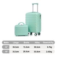 Ensemble de valises HOUSE SPOLE ABS avec serrure à combinaison et roulettes pivotantes à 360 degrés, avec trousse de toilette 4