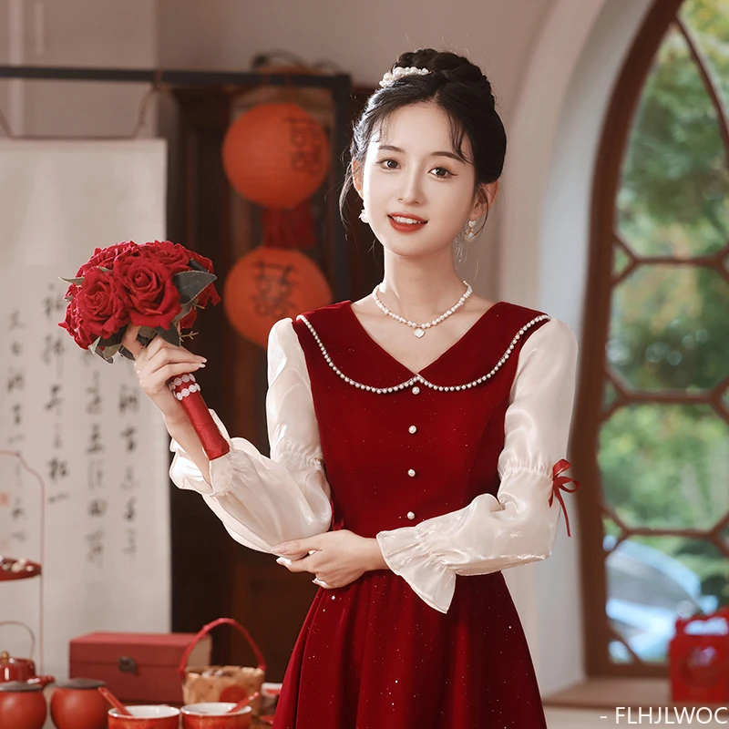 Robe Longue Robe Rouge NoÃ«l Femme Robe Longue En Velours Rouge