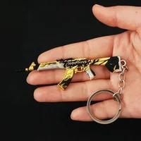 9cm Valorant New 2021 Champions VANDAL AK Game Keychain Metal Game Peripheral Machine Gun Metal Model Key Chain Gift Toys Game 2