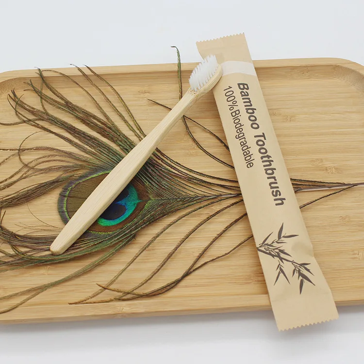 Eco-Friendly Vegan Bamboo Toothbrushes - 100-Pack of Reusable Soft Wooden Brushes