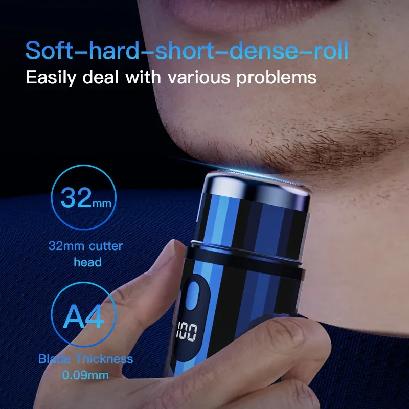 New Style Rechargeable Washable Mens Mini Portable Charging Digital Display Electric Razor Suitable for Outdoor/vehicle/travel