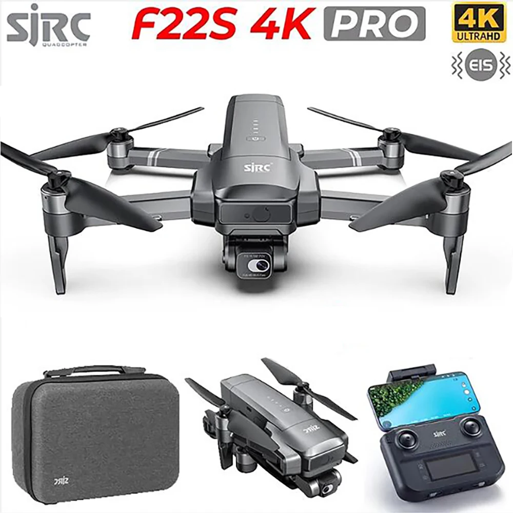 Профессиональный Квадрокоптер SJRC F22S 4K PRO с HD двойной камерой, лазерным обходом препятствий, 2-осевым стабилизатором EIS Gimbal 5G WIFI GPS, Радиоуправляемый квадрокоптер, игрушка