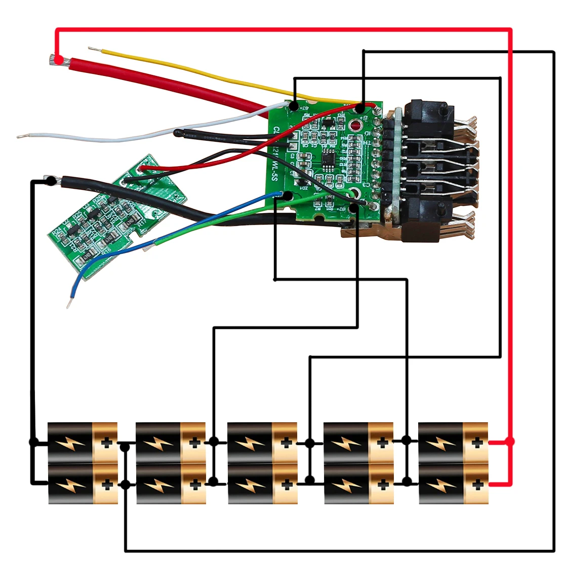 Doscing DCB208 10x21700 20V Battery Case Charging Protection PCB For Dewalt 18V 20V Power Tools DCB204 DCB200 DIY 8Ah battery