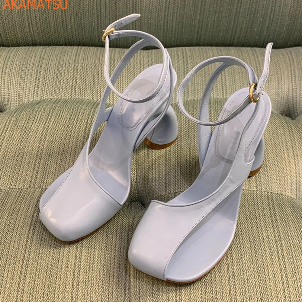 

Strange Style Round Toe Women Sandals Slingback Buckle Strap Ankle Strap Fashion Sexy Casual 2023 New Arrivals Women Shoes