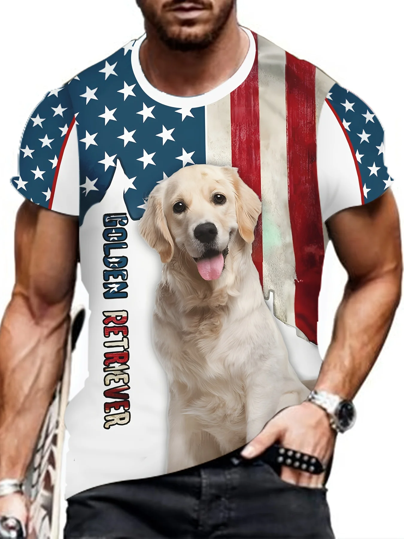 

3D printing summer animal men's fun T-shirt comfortable and breathable