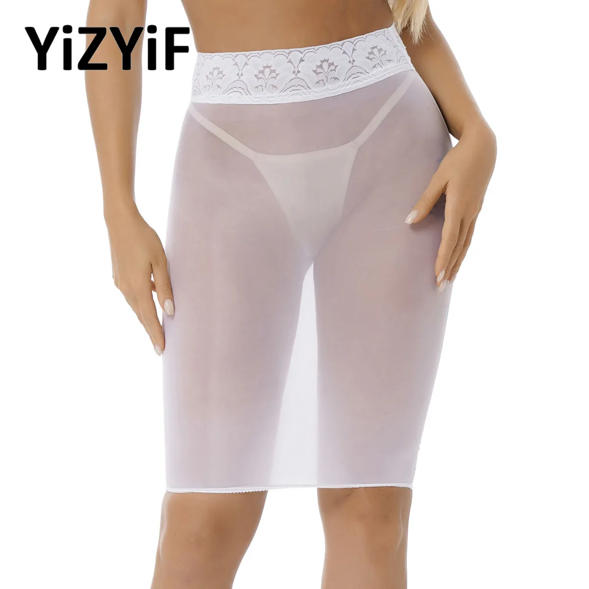 

Glossy Bodycon Mini Skirt Womens Sexy Oil Shiny Mesh See-through Pencil Skirt Skinny Micro Bodystocking Clubwear Nightwear