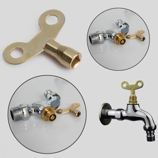 3Pcs/set Old Style Faucet Key Radiator Keys Plumbing Bleeding Key Solid Water Tap Outdoor Anti-theft Air Valve Plumbing Tool faucet key