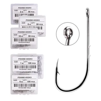 라이브 베이트 캐스팅 낚시용 더블 백스탭 후크, 벌레 가시 후크, 페스카 물고기 액세서리, 상자당 100 개, 1 #-10 #