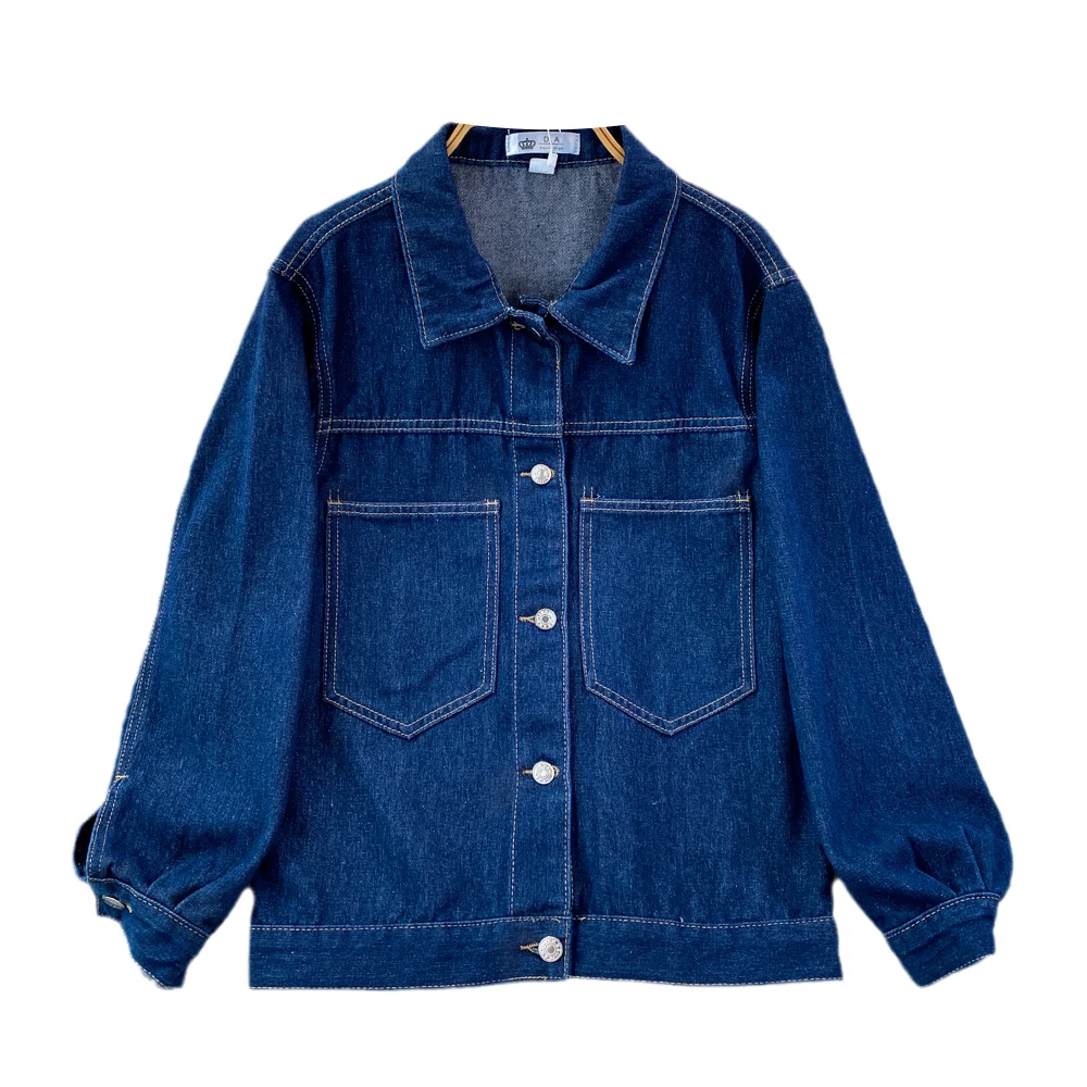 

VANOVICH Vintage Solid Color Loose Denim Jacket Women's 2024 Spring and Autumn New Korean Style Fashion Long Sleeve Casual Coat