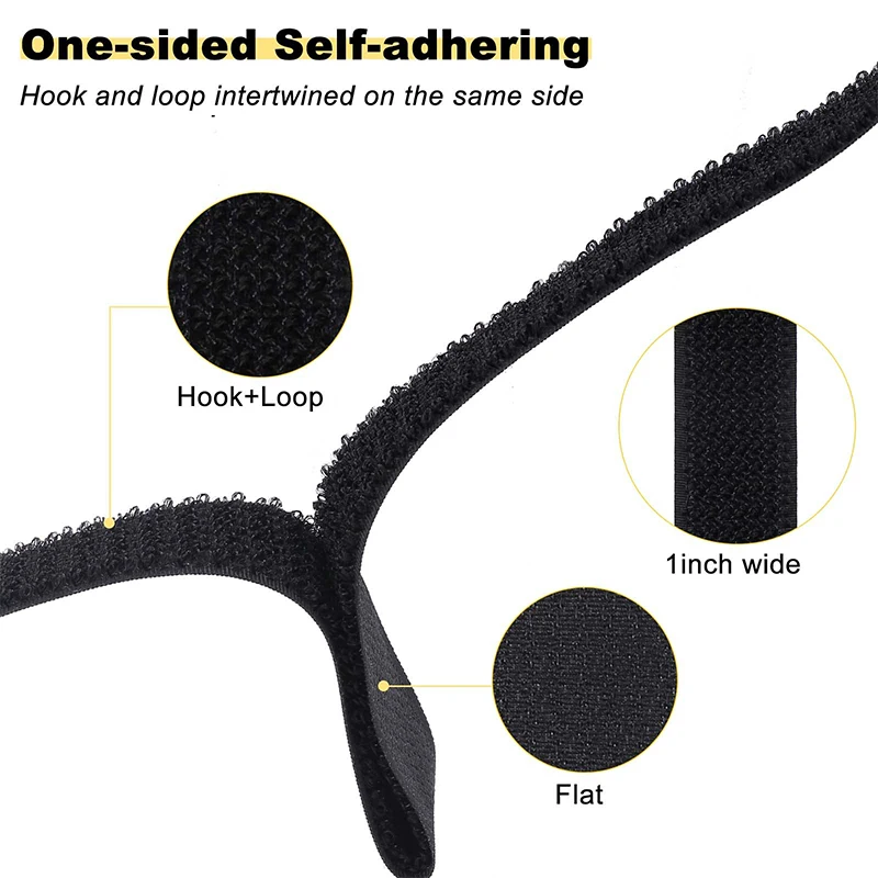 5M Hook and Loop Straps with 20 Metal Buckles Reusable Cable Ties