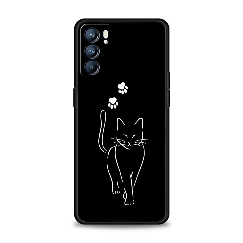 Sleek Black Cat Design Phone Case Cover