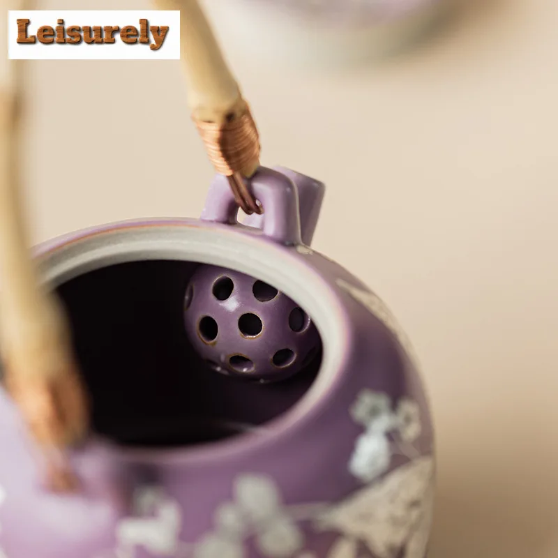 210ML Gilt Silver Butterfly Flower Lifting Handle Teapot Elegant Tea Infuser Pot Tea Making Kettle With Ball Hole Teaware Craft