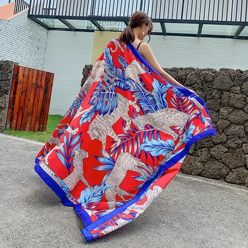 140x180cm Celebrity With The Same Cover-Ups Women Large Beach Dress Bikini Bathing Swimwear Sunburn Protection Sarong Wrap Scarf 1
