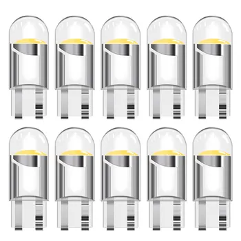 10PCS W5W Led T10 WY5W LED Bulbs Car Light COB Car Wedge Parking Lights Auto License Plate Lamps Dome Read Lights