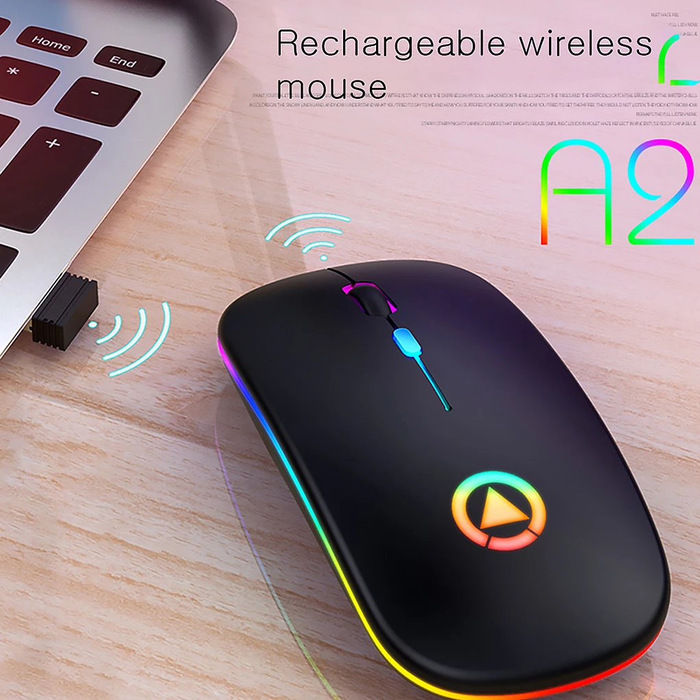 LED Backlit Rechargeable Wireless Silent Mouse USB Mouse Ergonomic Optical Gaming Desktop PC Laptop