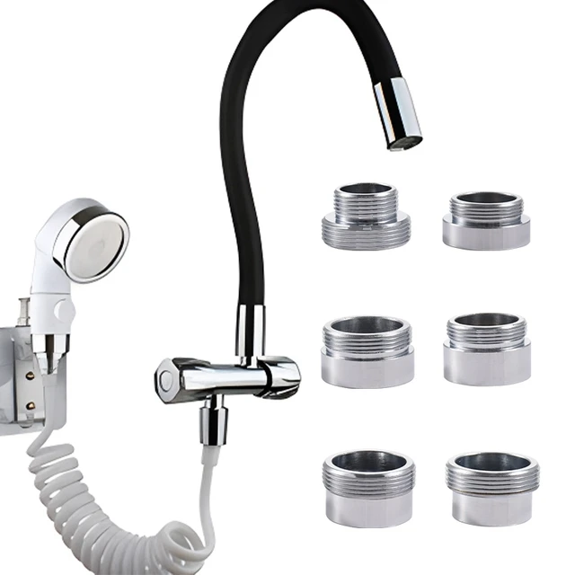 Ezüstvíz Csaptelepcsatlakozó 1/2 M16 18 20 22 24 - M22 Szál Csatlakozó Konverziós Bubbler Konyha Fürdőszoba Javító Adapter - Image 2