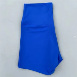 Solid Color High Waist Women's Fitness Shorts - Squat-Proof and Versatile - XL (Electric Blue)