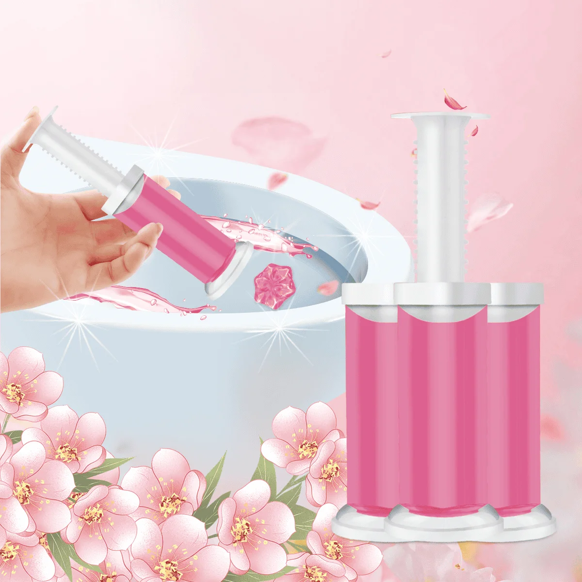 Air Fusion Toilet Cleaning Gel Stamp Ocean Fresh Gel Toilet Bowl Cleaning Stamps Deodorizing Clean Floral Scent 6.43oz 4 Pack