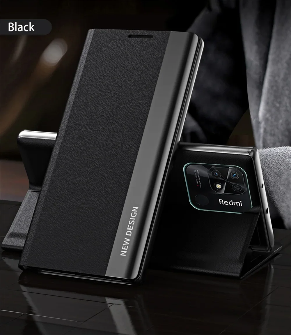 Luxury Leather Magnetic Flip Cover Wallet Case - Elegant Stand Design