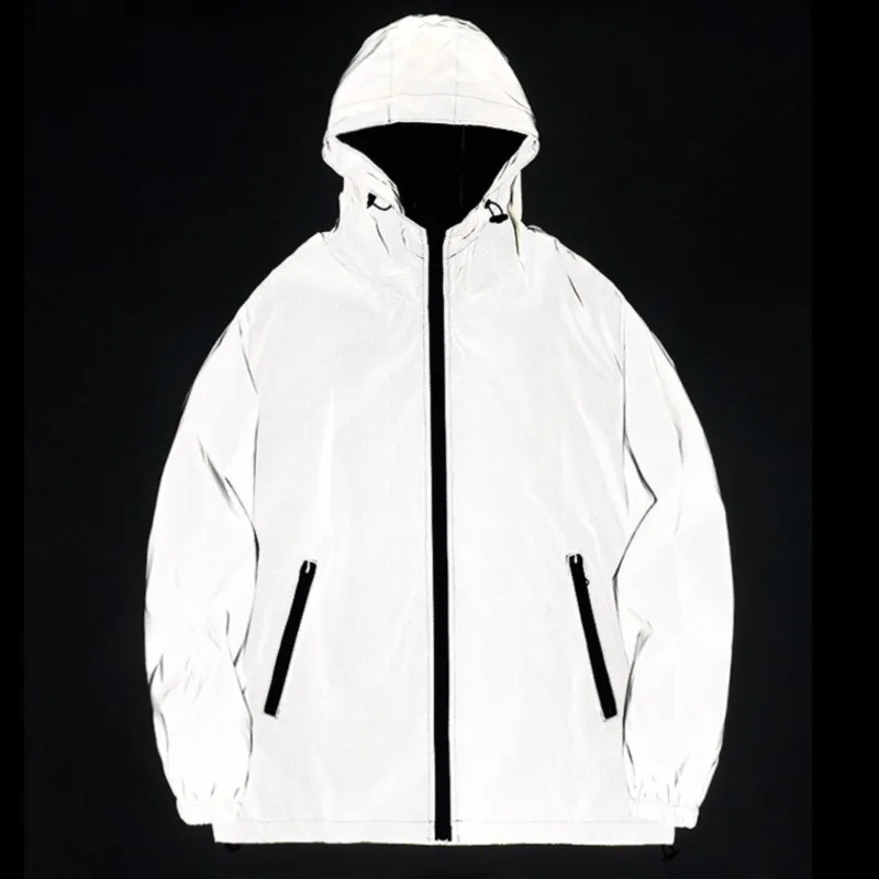 남성용 반사 재킷, 단색 코트, 서비스 용수철, 가을, 빛나는 얇은 바람막이 플러스 사이즈, 4XL, 5XL, 패션 