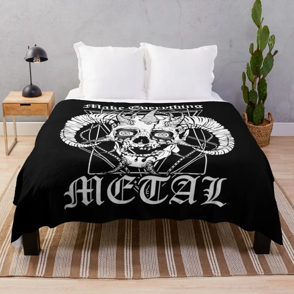 

FACEBONES: Make Everything Metal Throw Blanket Weighted Flannels Picnic Hairy Blankets