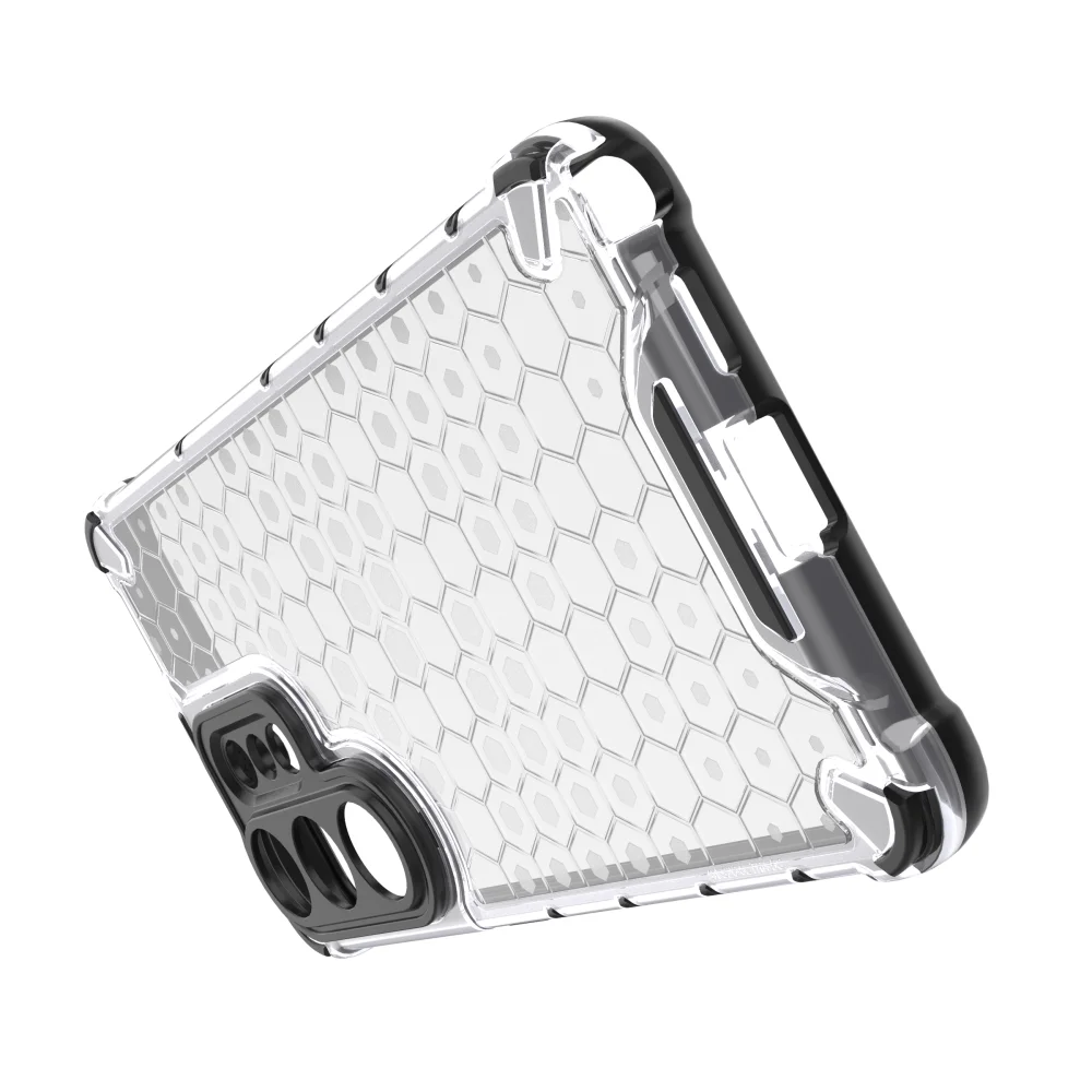 Armor Honeycomb Pattern Transparent Shockproof Phone Case with Military-Grade Protection