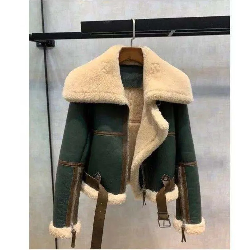 Женская куртка-бомбер из искусственного меха в стиле Харадзюку | одежда