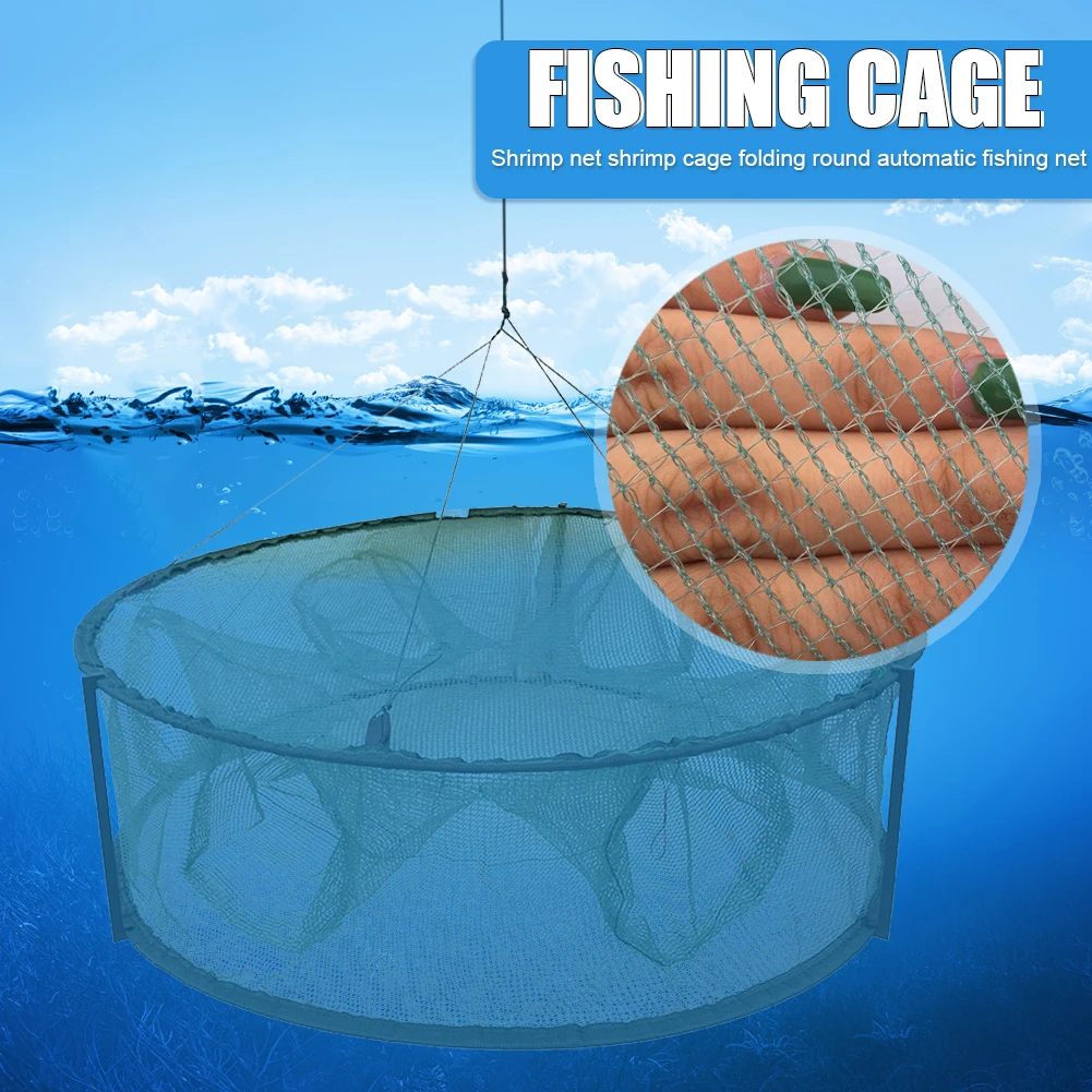 Automatic Fishing Net Trap Cage Folding Round Shape Salmon Mackerel Shrimp Crabs Lobsters Fishing Network Catcher